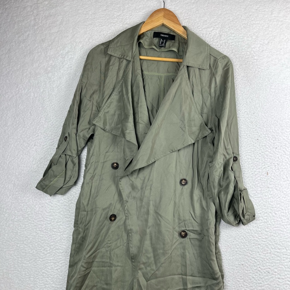 Forever 21 green trench coat